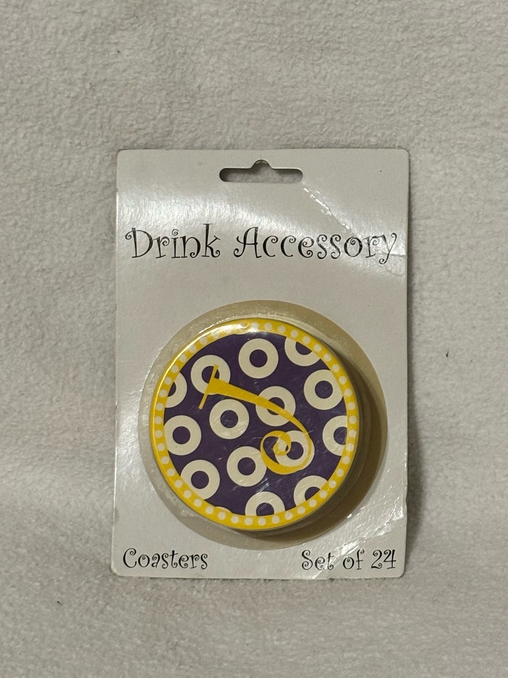 Drink Accessory Purple & Yellow Decorative Coaster - Set of 24